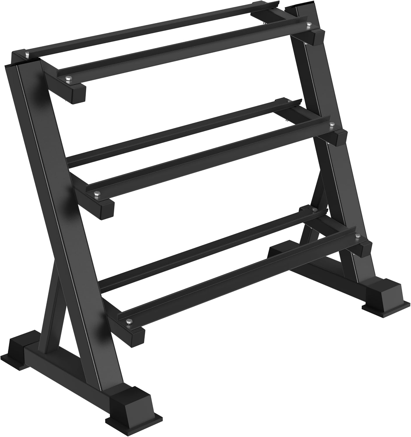 Home Gym Weight - ชั้นวางดัมเบลแบบสามชั้นสำหรับงานหนัก รับน้ำหนักได้ 1200 ปอนด์ สำหรับจัดเก็บอุปกรณ์ออกกำลังกายในบ้าน อุปกรณ์ฟิตเนสอเนกประสงค์
