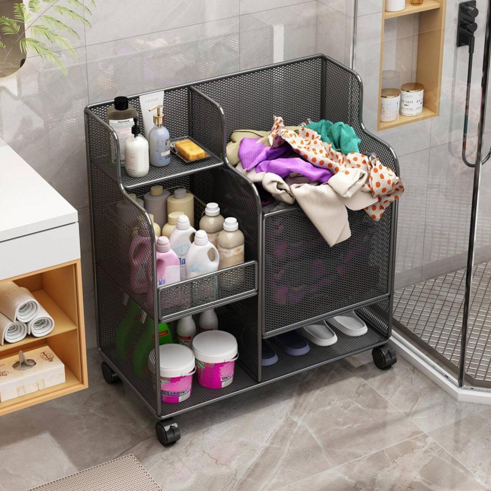 Home Gym Yoga Mat Storage - ชั้นวางอุปกรณ์กีฬาแบบมีล้อ ขนาดใหญ่ สำหรับจัดเก็บเสื่อโยคะ อุปกรณ์ออกกำลังกายที่บ้าน โรงยิม และโรงรถ