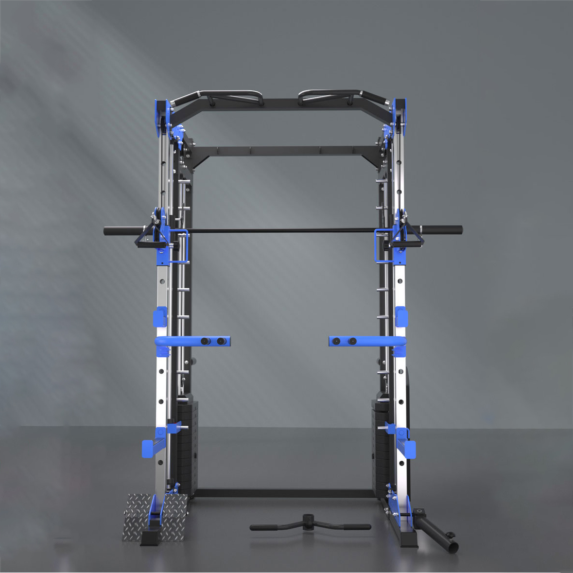 Home Gym Multifunctional - อุปกรณ์ฟิตเนสสำหรับออกกำลังกายที่บ้าน สถานีอเนกประสงค์พร้อมแร็คสควอทและเครื่องสมิธสำหรับการออกกำลังกายส่วนตัว 1