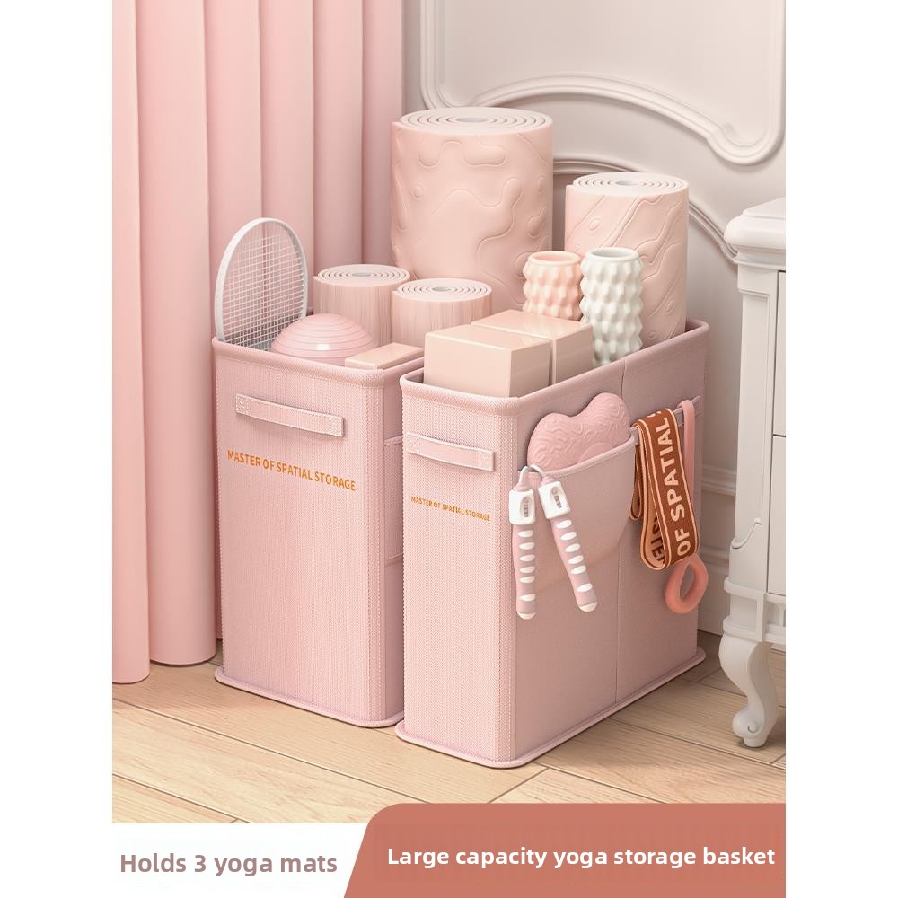 Home Gym Yoga Mat Storage - อุปกรณ์จัดเก็บเสื่อโยคะแบบพับได้ทันสมัย อุปกรณ์ออกกำลังกาย อุปกรณ์จัดระเบียบสำหรับฟิตเนสที่บ้าน ตะกร้าเก็บอุปกรณ์กีฬา