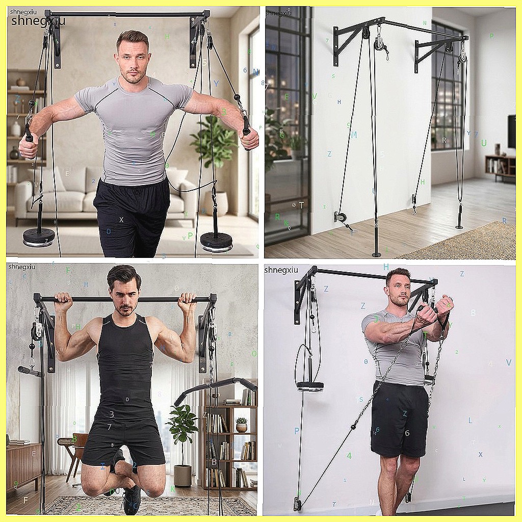 Home Gym Cable Pulley System - ระบบรอกออกกำลังกายแบบติดผนัง DIY สำหรับบริหารกล้ามเนื้อไบเซ็ปส์และไทรเซ็ปส์ อุปกรณ์ฝึกความแข็งแรงด้วยสายเคเบิลสำหรับยิมที่บ้าน
