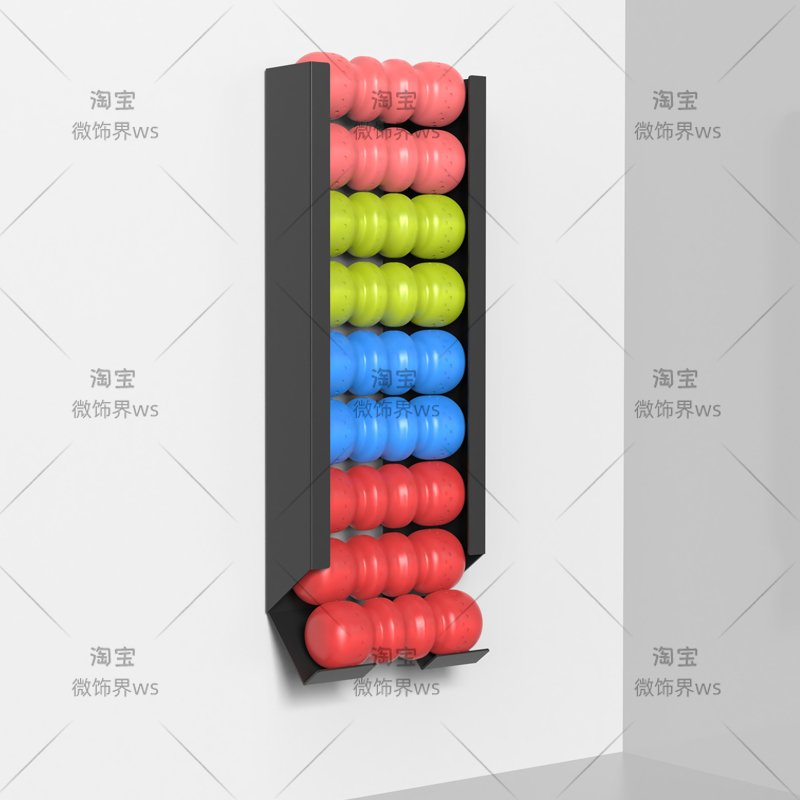 Home Gym Yoga Mat Storage - ‌ ชั้นวางลูกบอลติดผนัง - ที่วางลูกบอลแบบหลายชั้นสำหรับยิมที่บ้าน ประหยัดพื้นที่ ใช้จัดเก็บบาสเกตบอล/เสื่อโยคะ
