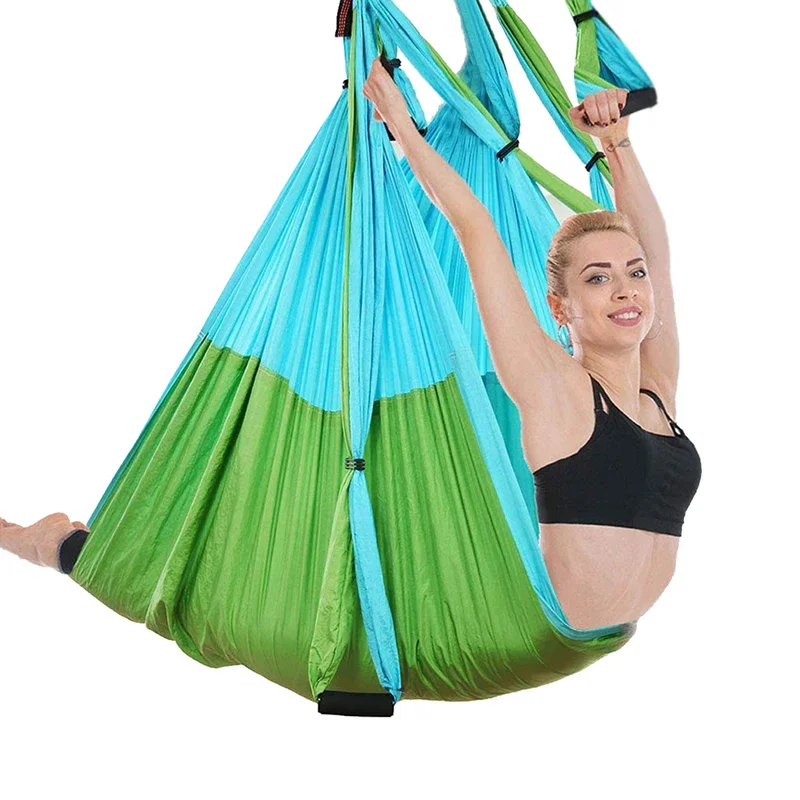 Yoga Trapeze Swing - เปลโยคะแบบแขวน 6 จุดยึด สำหรับเล่นโยคะกลางแจ้งและในร่ม แบบไร้แรงโน้มถ่วง พร้อมสายรัดสำหรับโยคะ