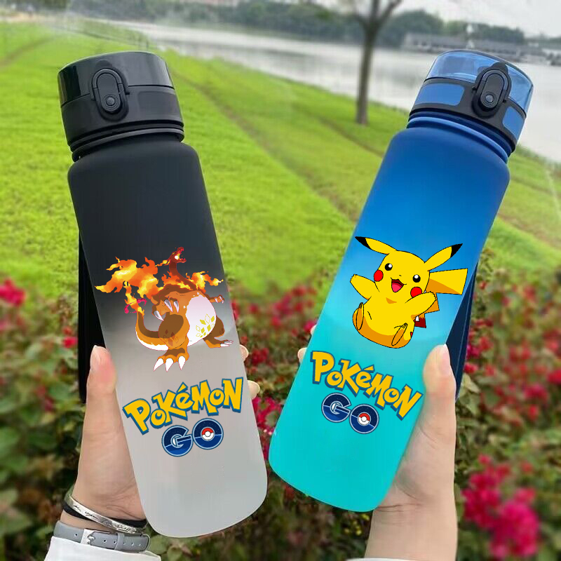 Home Gym House - 650ML โปเกมอน ปิกาจู บูลบาซอร์ ชาร์แมนเดอร์ขวดน้ำกีฬาแบบพกพาสำหรับกีฬากลางแจ้งการเดินทางยิมฟิตเนสถ้วยน้ำของขวัญวันเกิด