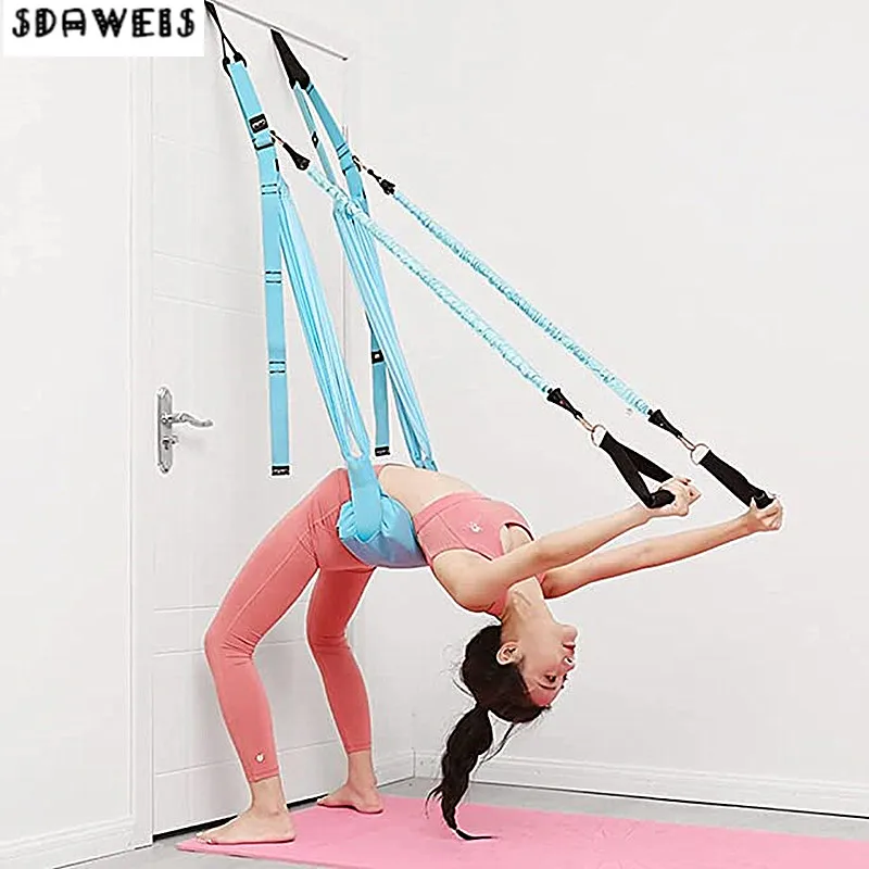 Yoga Trapeze Swing - ปรับ Aerial โยคะยืดหยุ่นยืดประตูแขวนเข็มขัดโยคะ Hammock Swing ฟิตเนส