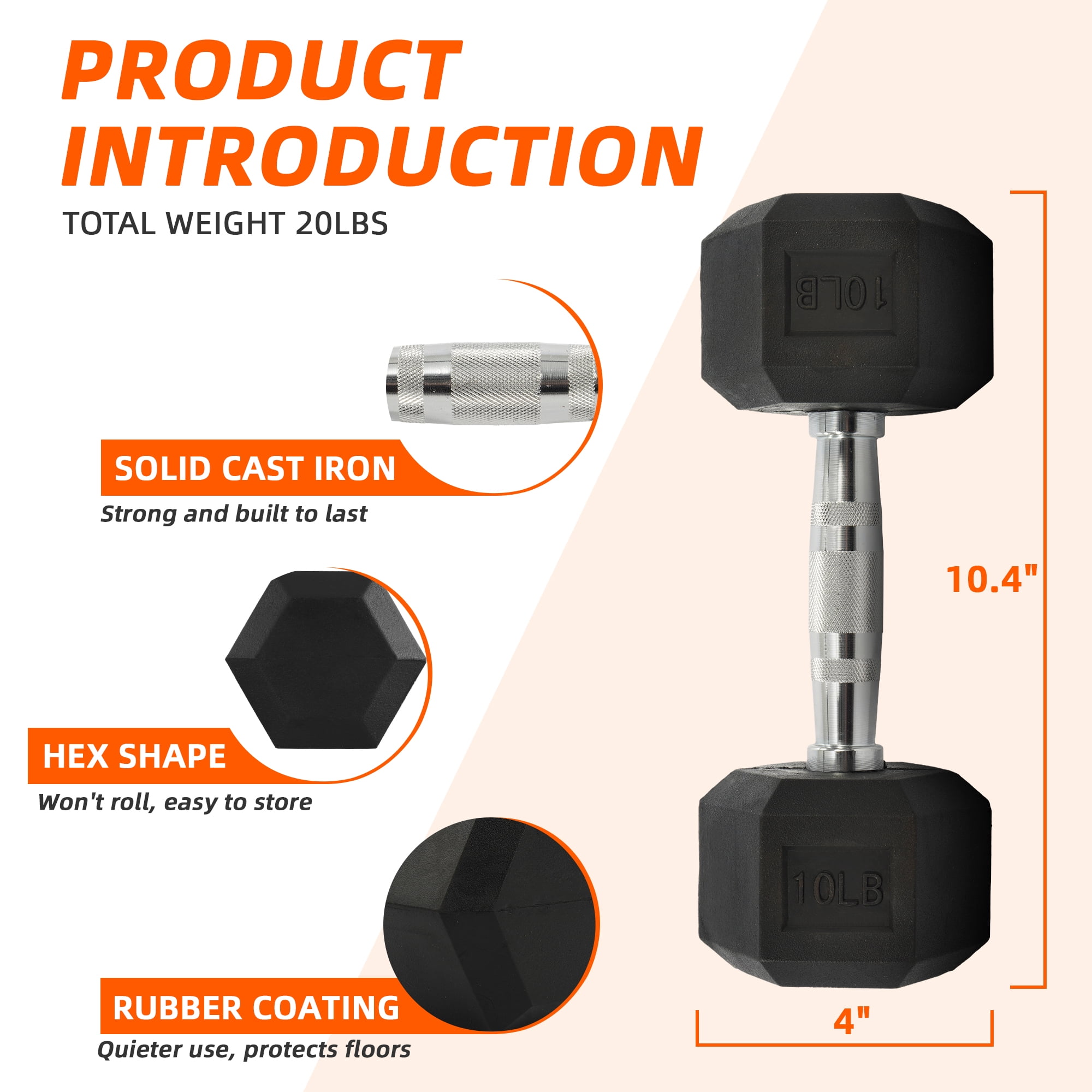 ดัมเบลหุ้มยางรูปหกเหลี่ยม 10 ถ - Home Gym Training Program บทวิจารณ์และราคา