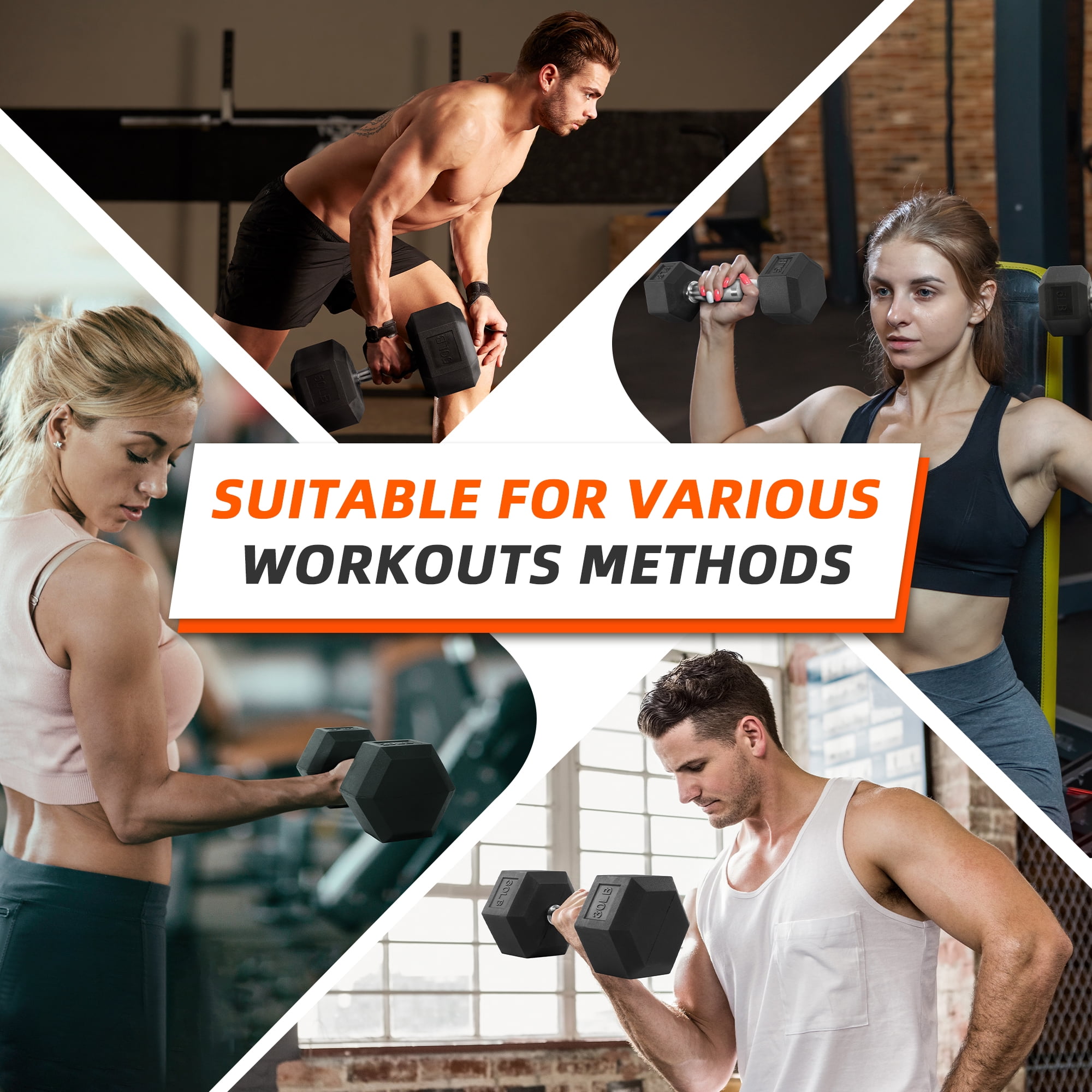 ดัมเบลหุ้มยางรูปหกเหลี่ยม 10 ถ - Home Gym Training Program บทวิจารณ์และราคา