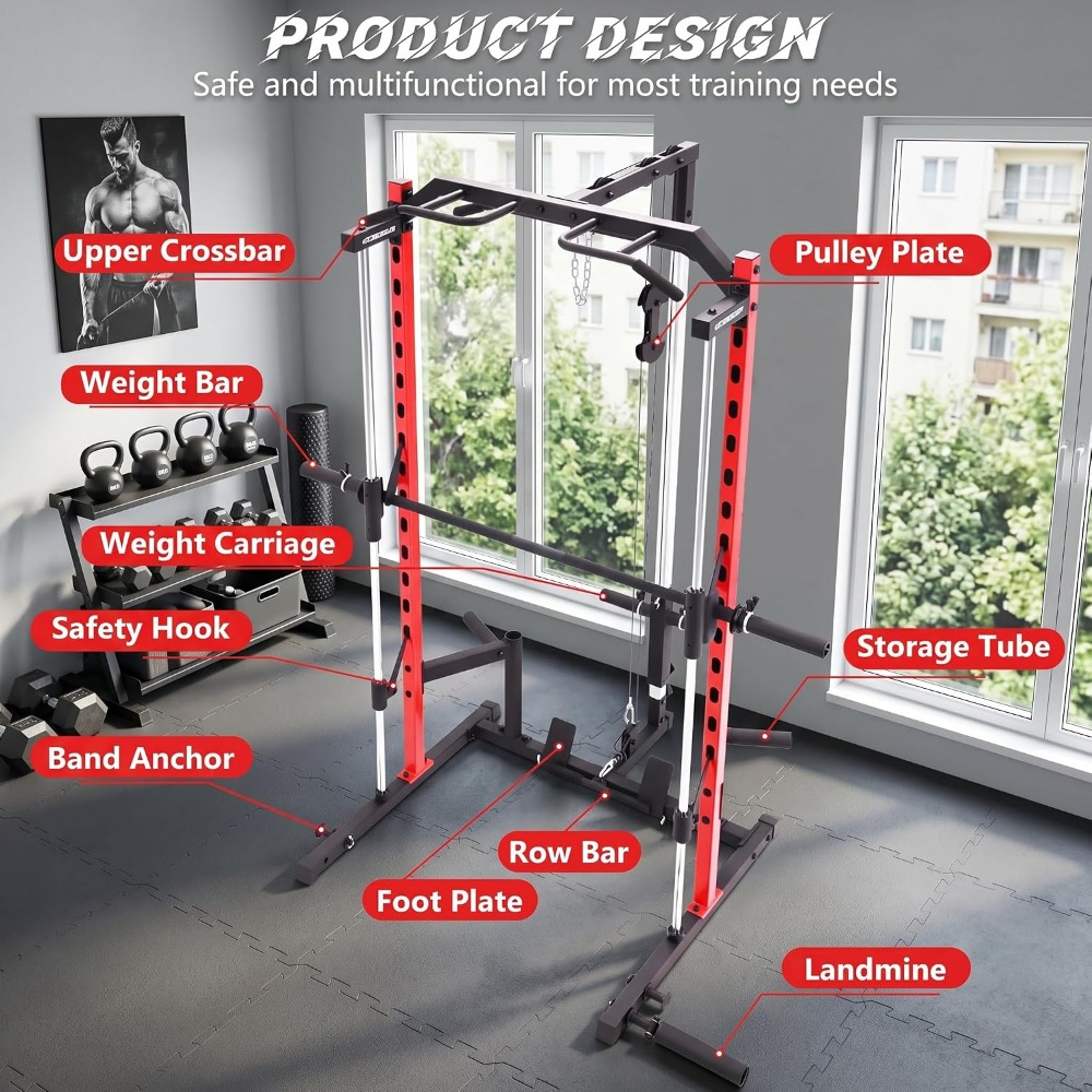 เครื่องสมิธแมชชีนออลอินวันพร้อ - Home Gym Lat Pulldown Machine บทวิจารณ์และราคา