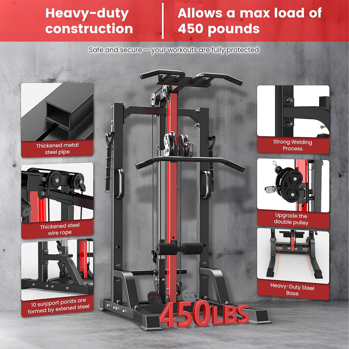 เครื่องออกกำลังกายที่บ้าน Poob - Home Gym Lat Pulldown Machine บทวิจารณ์และราคา