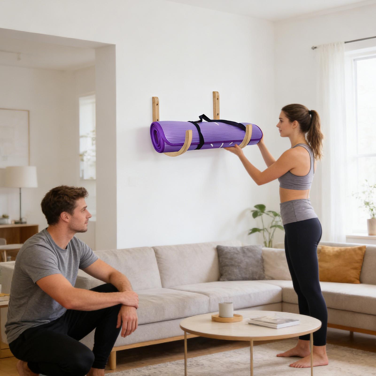 ที่เก็บเสื่อโยคะ 2 ชิ้น ทำจากไ - Home Gym Yoga Mat Storage บทวิจารณ์และราคา