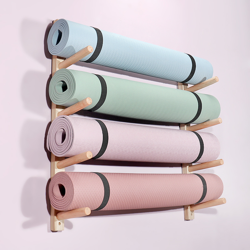 ที่แขวนเสื่อโยคะไม้ติดผนัง - ช - Home Gym Yoga Mat Storage บทวิจารณ์และราคา