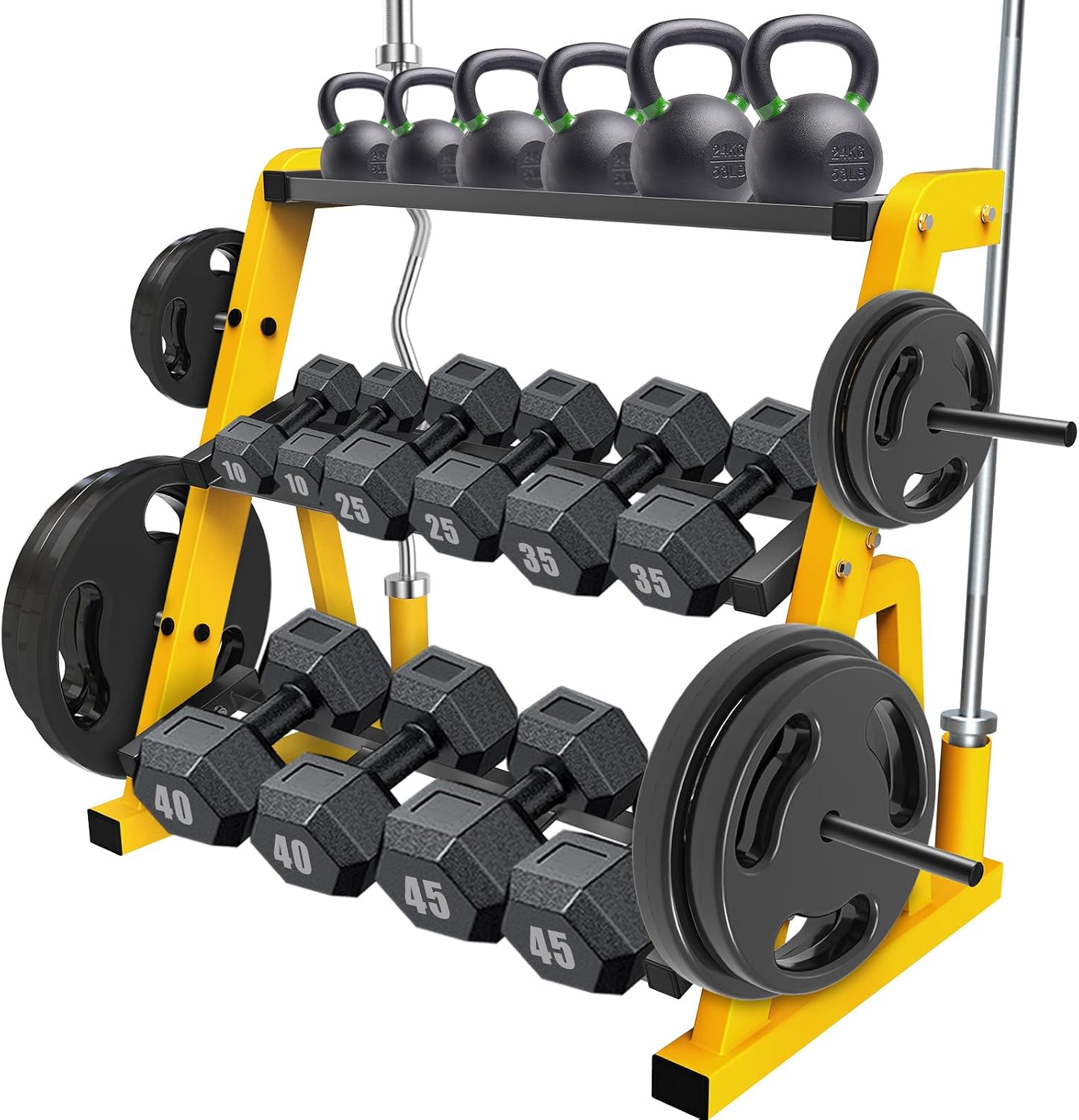 ชั้นวางดัมเบลแบบสามชั้นสำหรับง - Home Gym Yellow บทวิจารณ์และราคา