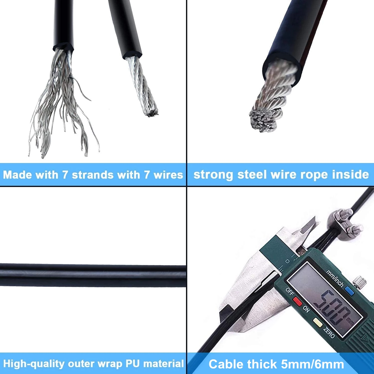 100 เมตร 4/5/6 มม.หนาบ้านยกน้ำ - Cable Pulley System บทวิจารณ์และราคา